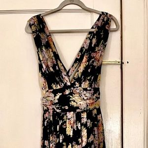 Aakaa full length floral chiffon dress